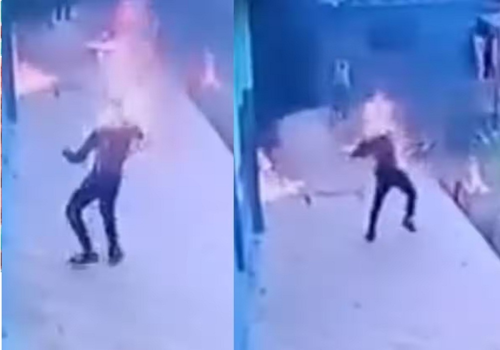 lover set himself on fire in front of his girlfriend