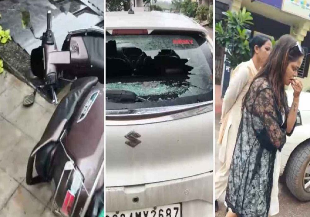 नशे में चूर युवतियों ने मचाया बवाल... घर और गाड़ियों में की तोड़फोड़, सोसाइटी अध्यक्ष पर चाकू से हमला