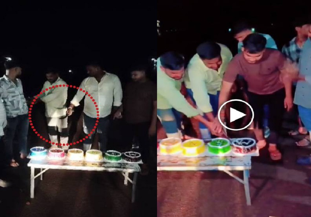 जन्मदिन मनाना युवक को पड़ा भारी, बीच सड़क पर तलवार से काटे 6 केक, जमकर फोड़े फटाके… वायरल हुआ Video